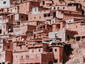 brown bricked village